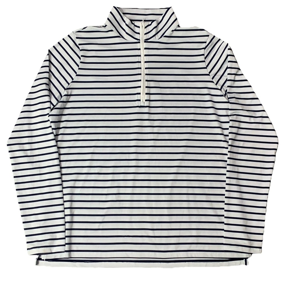 Renwick Black/White Striped 1/4 Zip Golf Pullover Performance Women's Size L